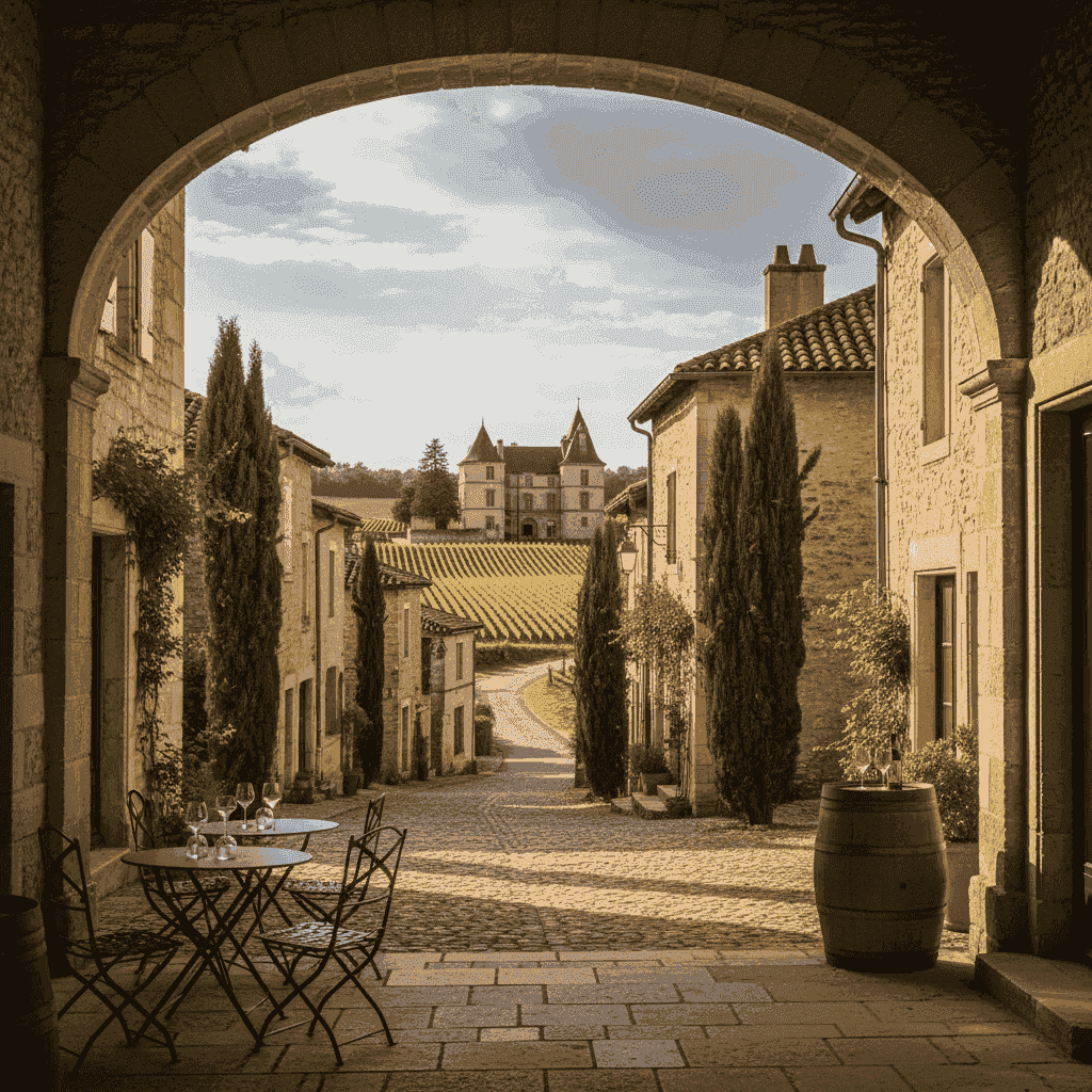 Charming village in the Bordeaux wine region