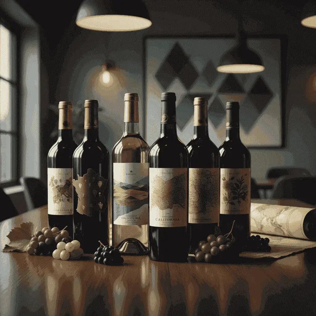 Assortment of wine bottles from different regions