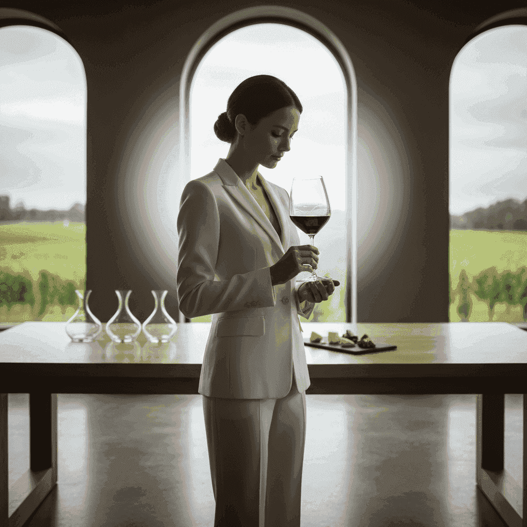 Woman elegantly holding a wine glass at a tasting