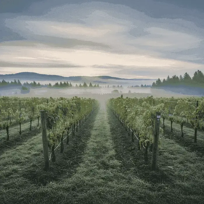 Vineyard in a cool climate