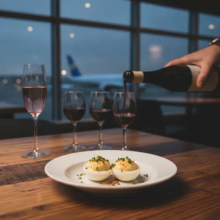 My $12 Deviled Eggs at the Airport Wine Bar: A Sommelier Pairing Guide