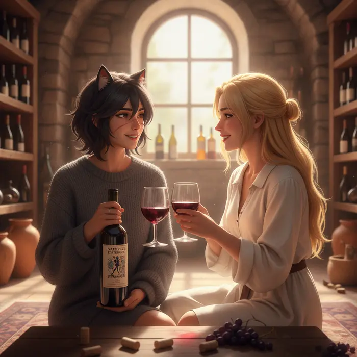 Catradora Wine Sharing: Exploring Oliviajoytaylor's Viral Art, Ancient Lesbian Wine, and Bottles to Share