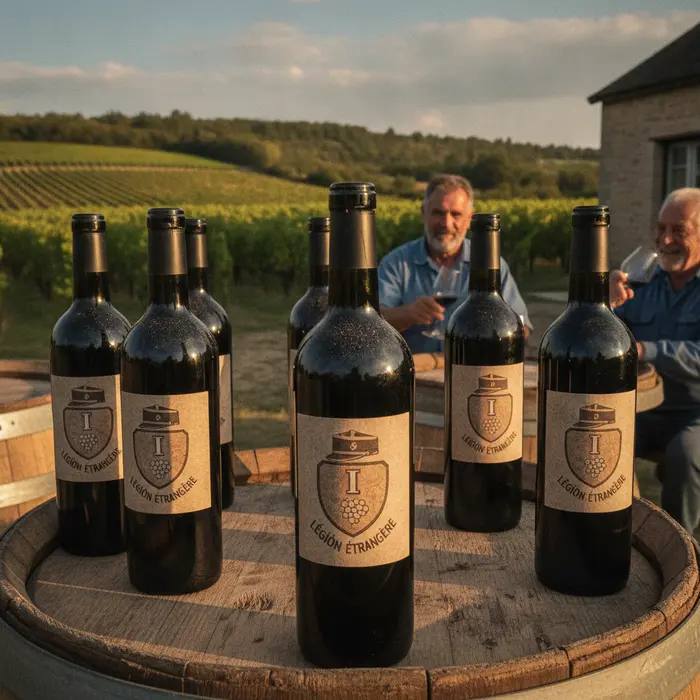 Bottles of French Foreign Legion wine