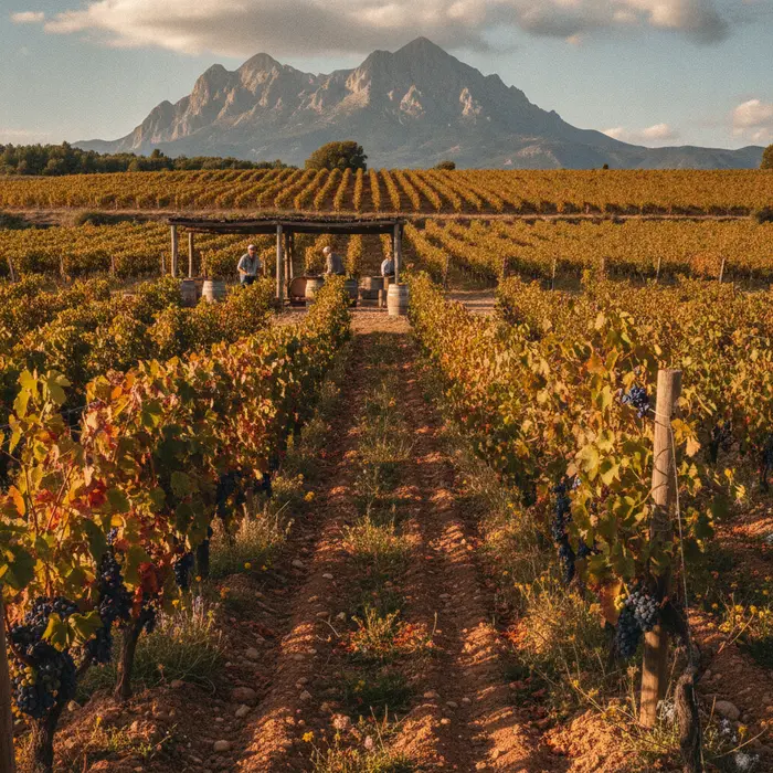 Vines growing at Mount Sainte-Victoire vineyard