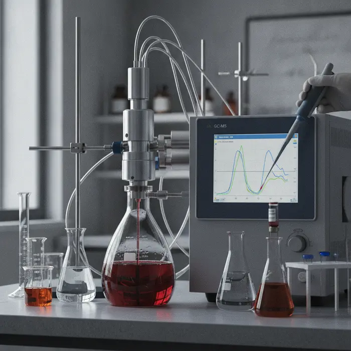 Chemical analysis of volatile organic compounds in wine