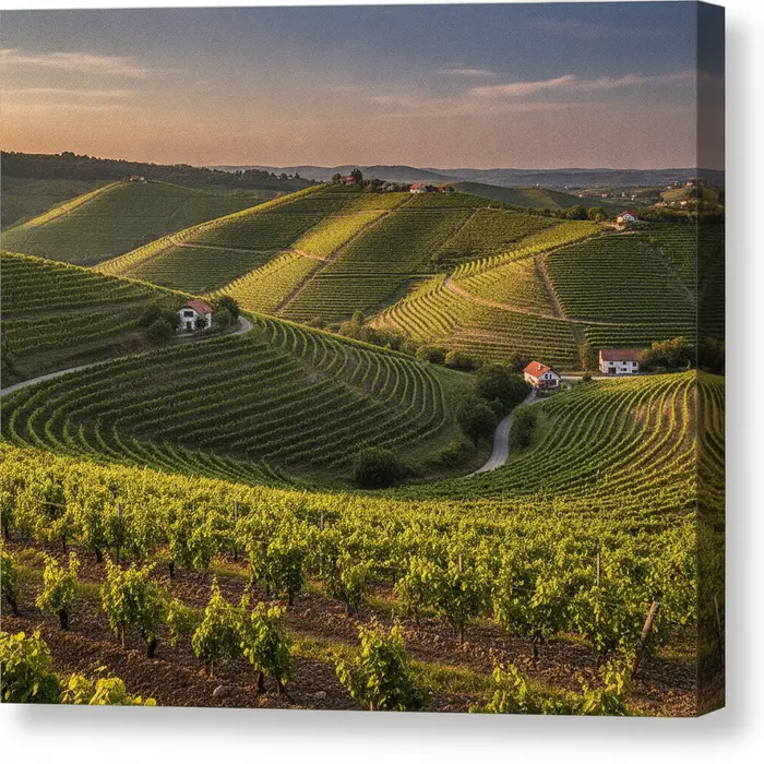 Terraced vineyards of Jeruzalem-Ormoz in Eastern Slovenia