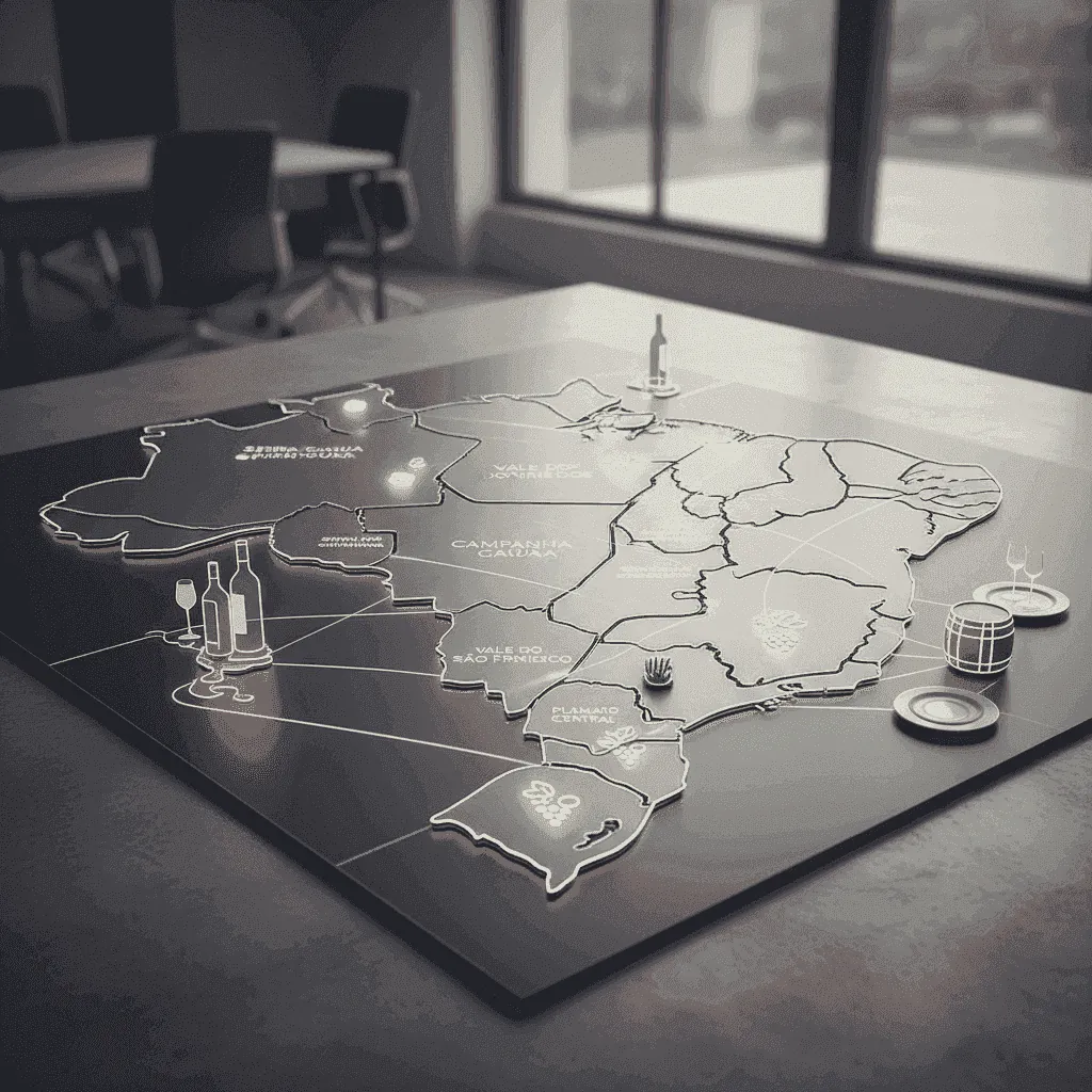 Map showing Brazil's key wine regions