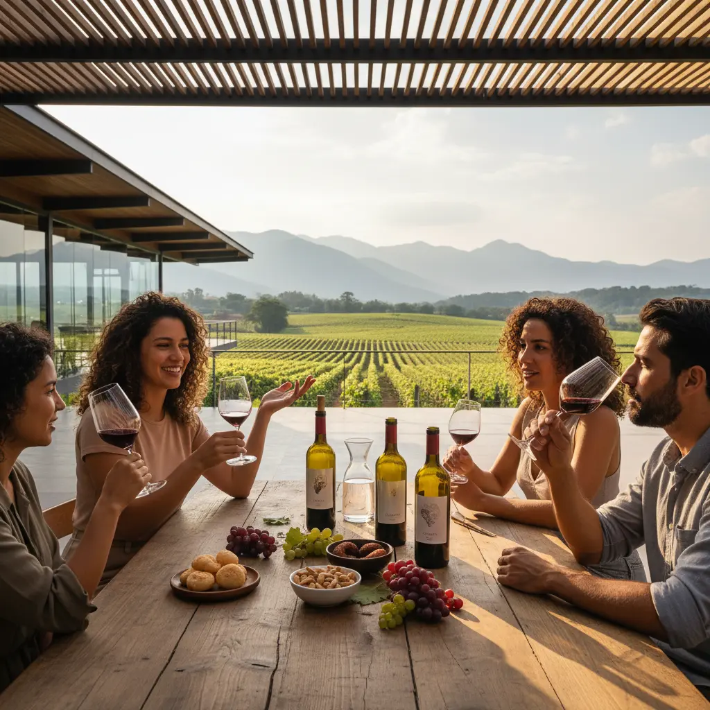 Wine tasting at a Brazilian winery