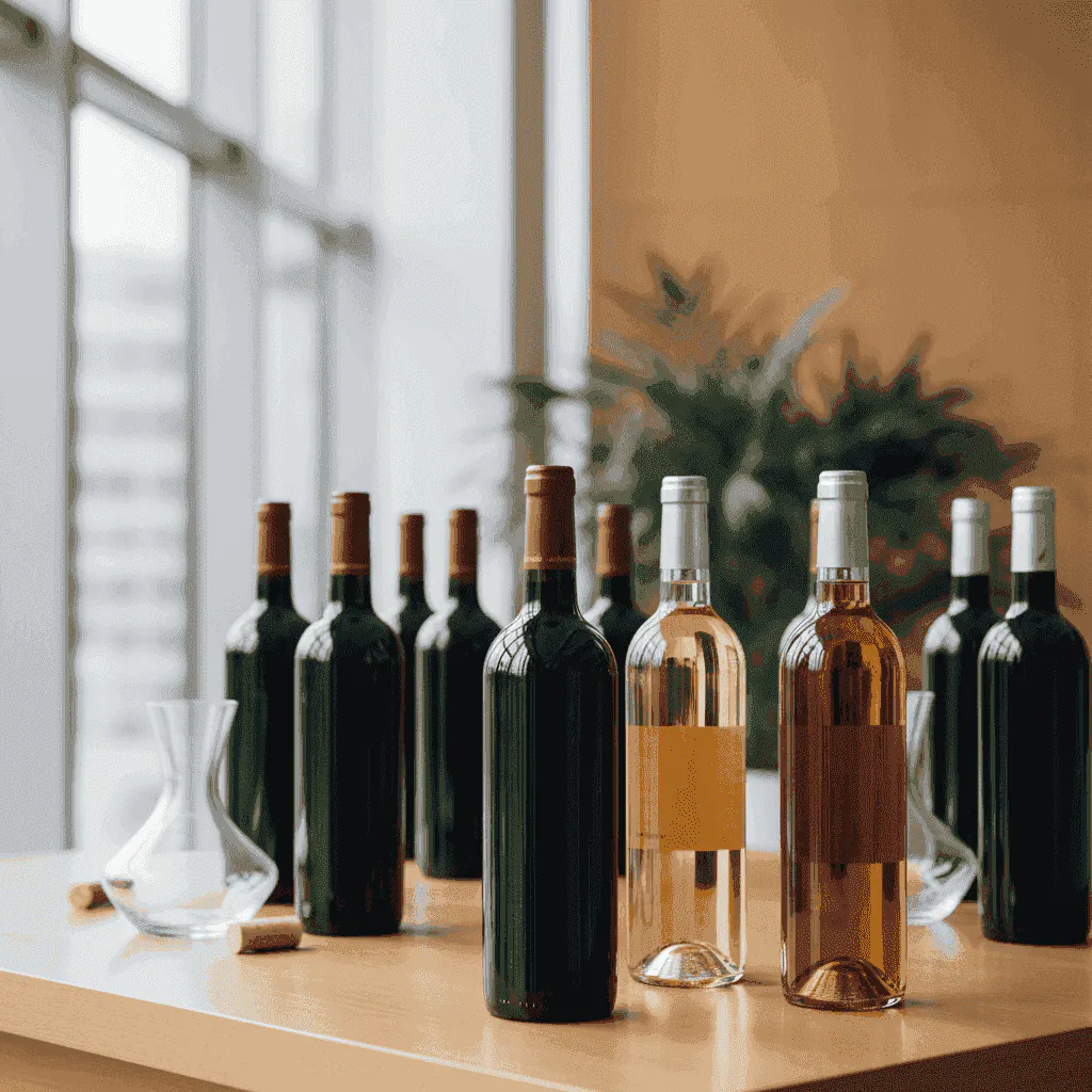 Assortment of Uruguayan wine bottles on a shelf