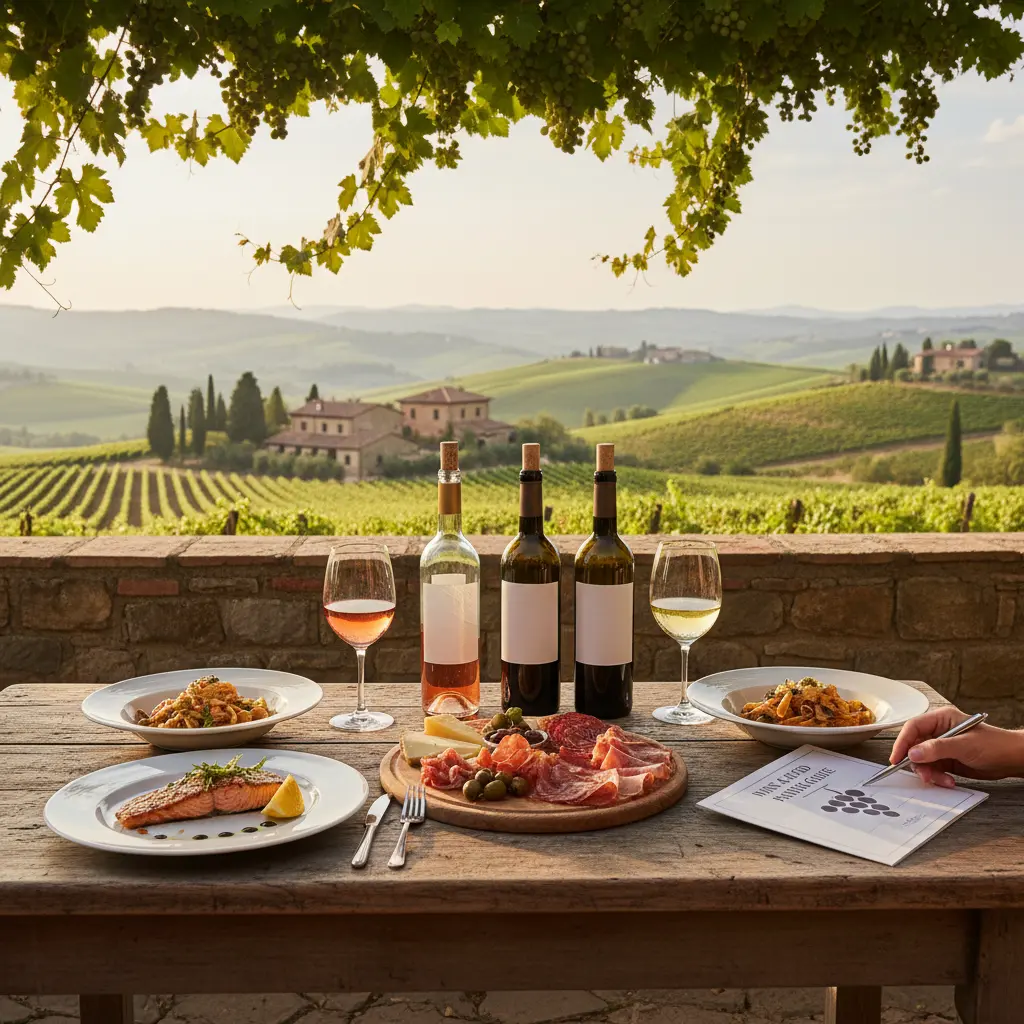 Wine pairing guide decision map showing how to choose wine based on food characteristics.