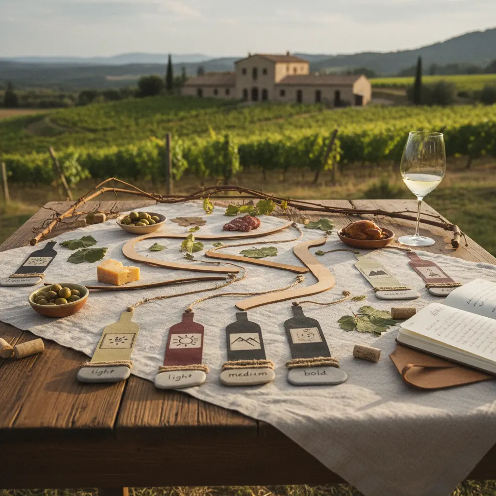 Wine pairing decision flow chart illustrating the process of matching wine and food.