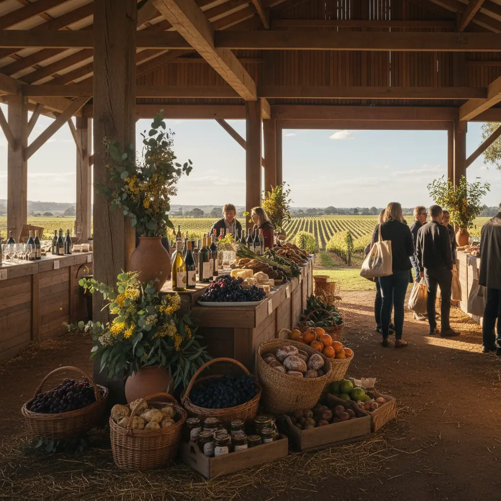 A busy Barossa Valley gourmet food market