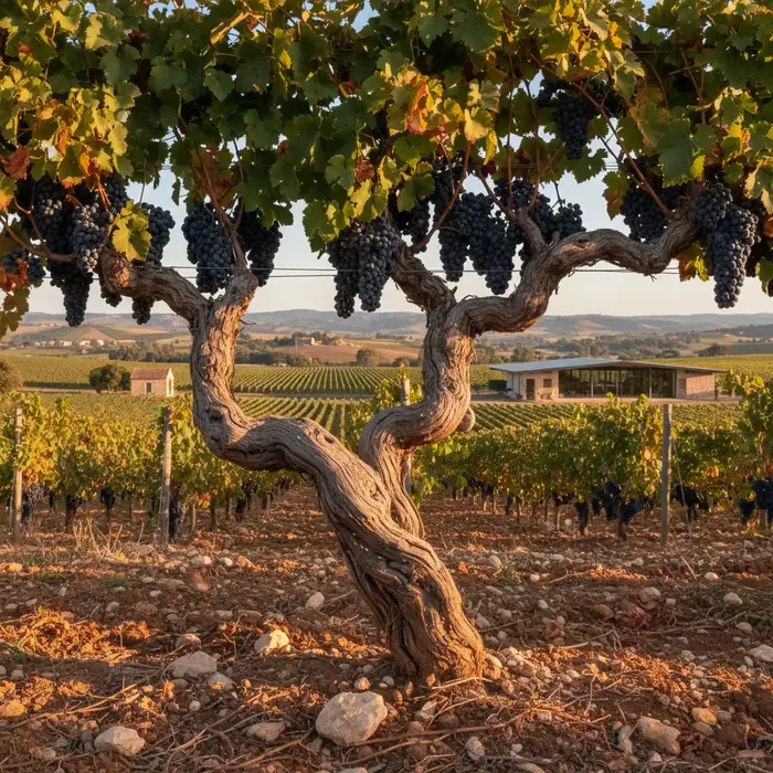 Ancient, gnarled Shiraz vines in Barossa Valley