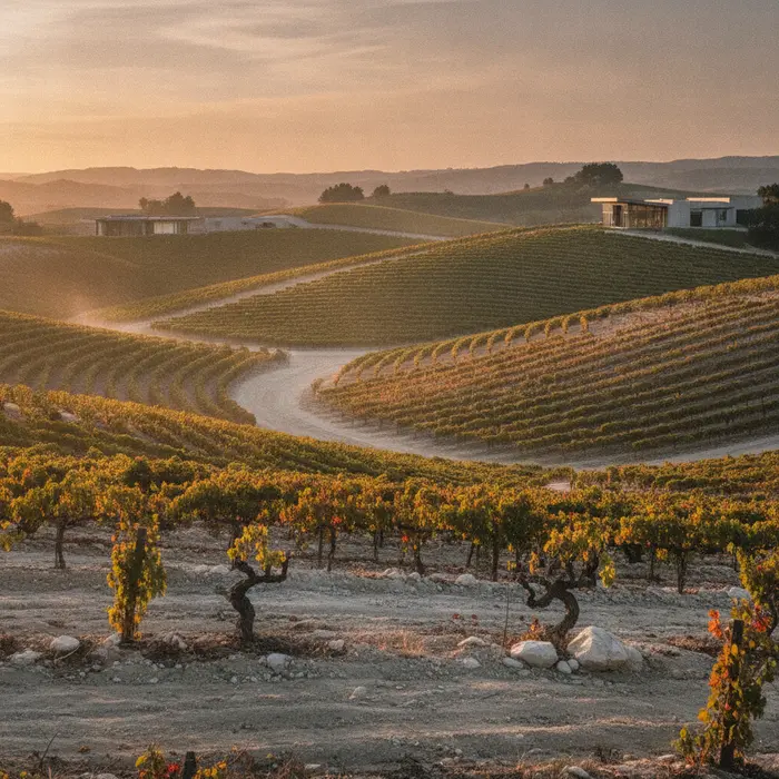 Paso Robles vineyards on calcareous soil slopes