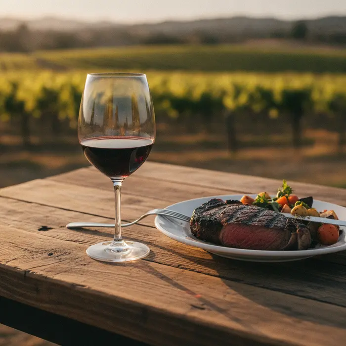 A glass of Paso Robles Cabernet Sauvignon served with dinner