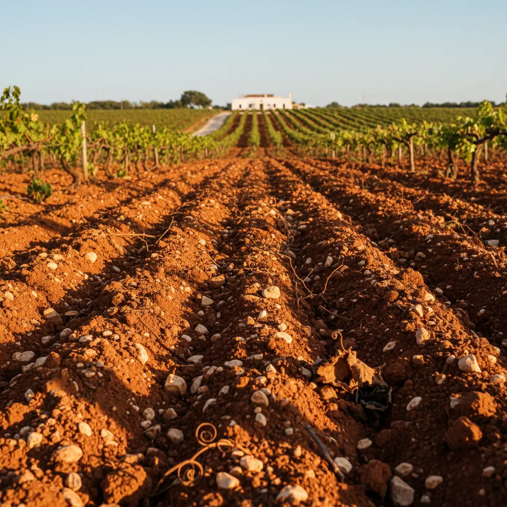 Terra rossa soil in a Puglian vineyard