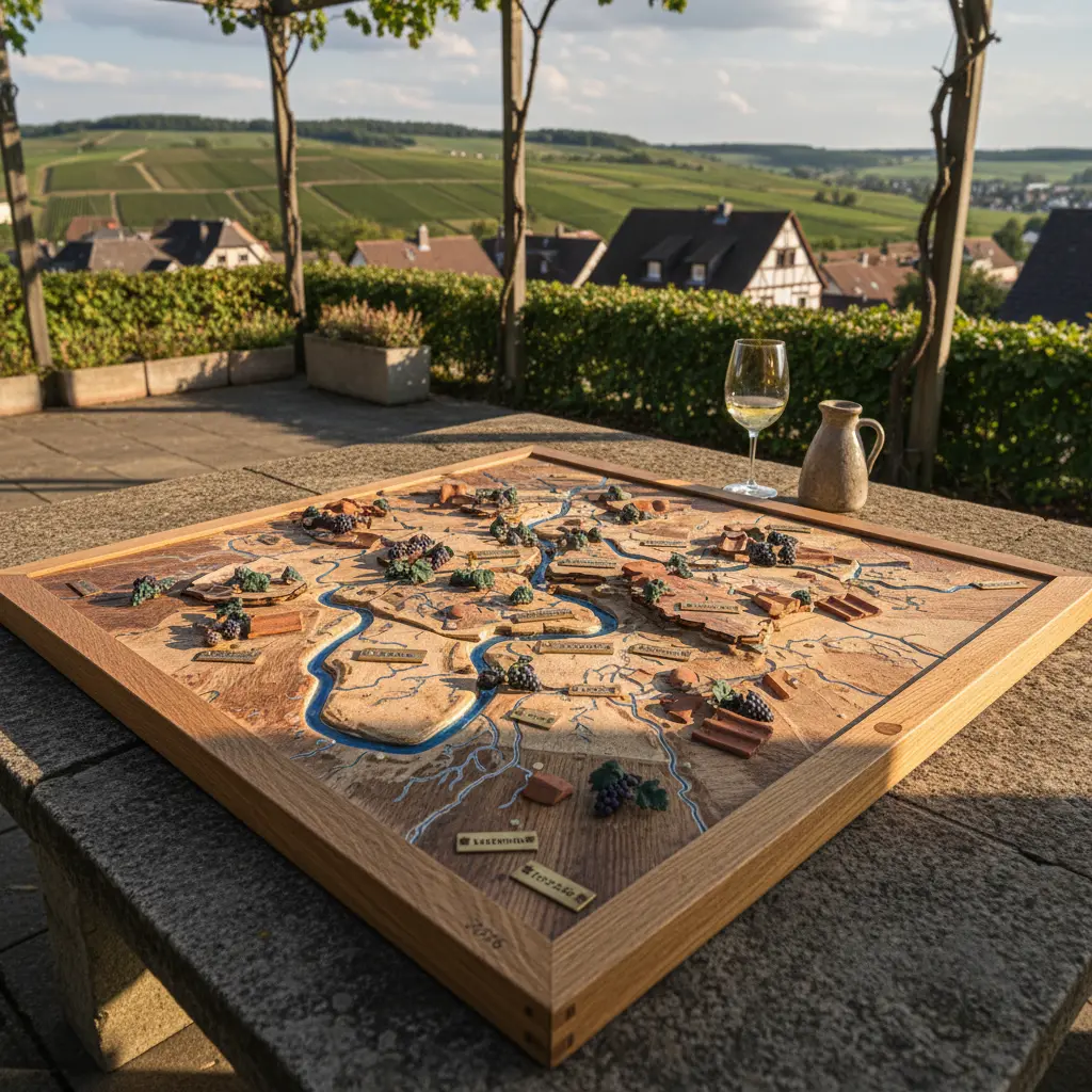 Map of Rheinhessen wine region showing key towns and rivers