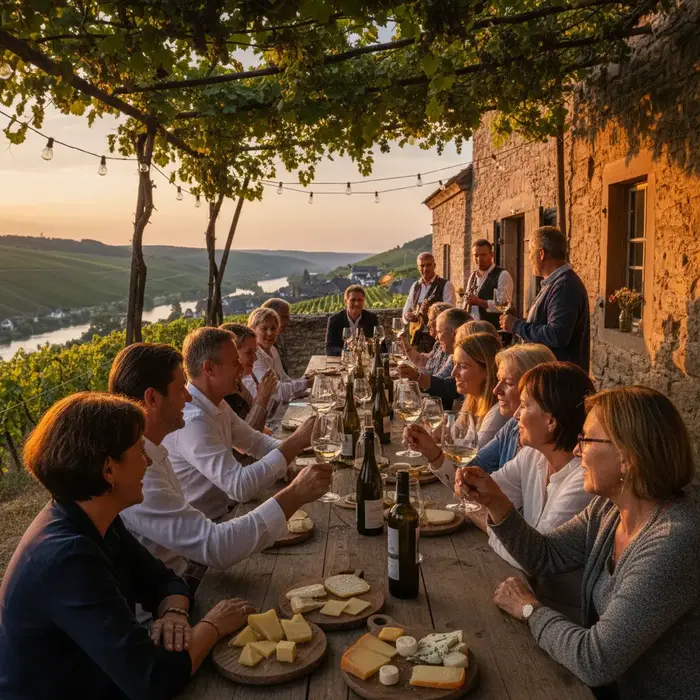 People enjoying wine at a Rheinhessen wine festival