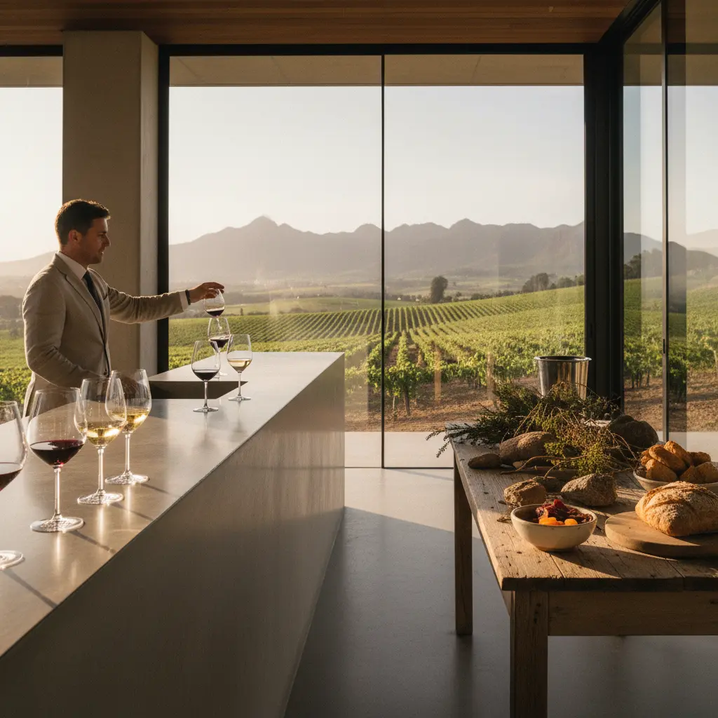 A wine tasting experience at a modern Stellenbosch winery